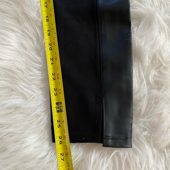 {The Limited} Black Women’s Faux Leather Stripe Leggings - Picture 7 of 9